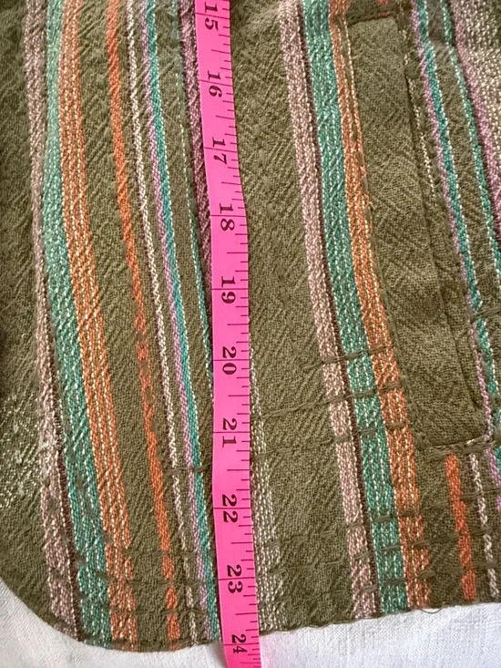 Free People Olive Striped Collarless Quilted Blazer - Picture 8 of 8